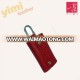 red outdoor leather key case