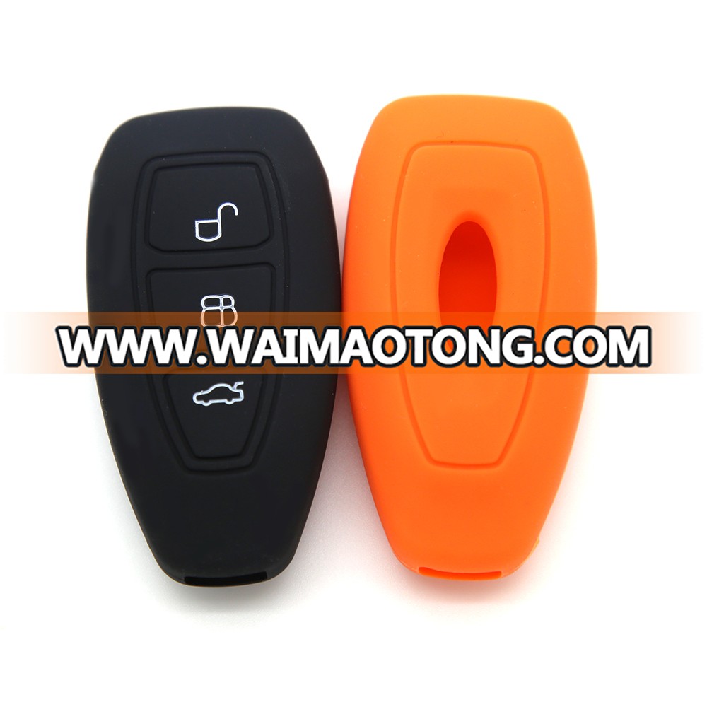 Silicone Car Key Cover For Fiesta Ecosport Kuga Key Case For Focus Escape Key Bag For Edge Mondeo S-MAX For Ford Key Accessories